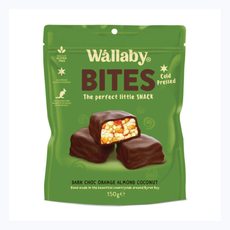 Wallaby Bites Dark Choc Orange